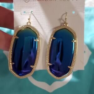 Kendra Scott Danielle reversible iridescent &‎ black New!!!! Rare HTF